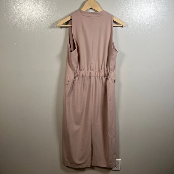 MM Lafleur Cassandra Dress Size 4 Blush Neutral OrigamiTech Midi Career Work - Picture 3 of 8